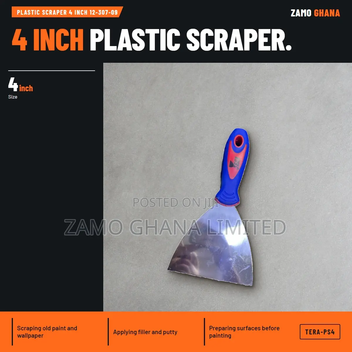 Plastic Scraper 4 Inch 12-307-09 - TERA-PS4