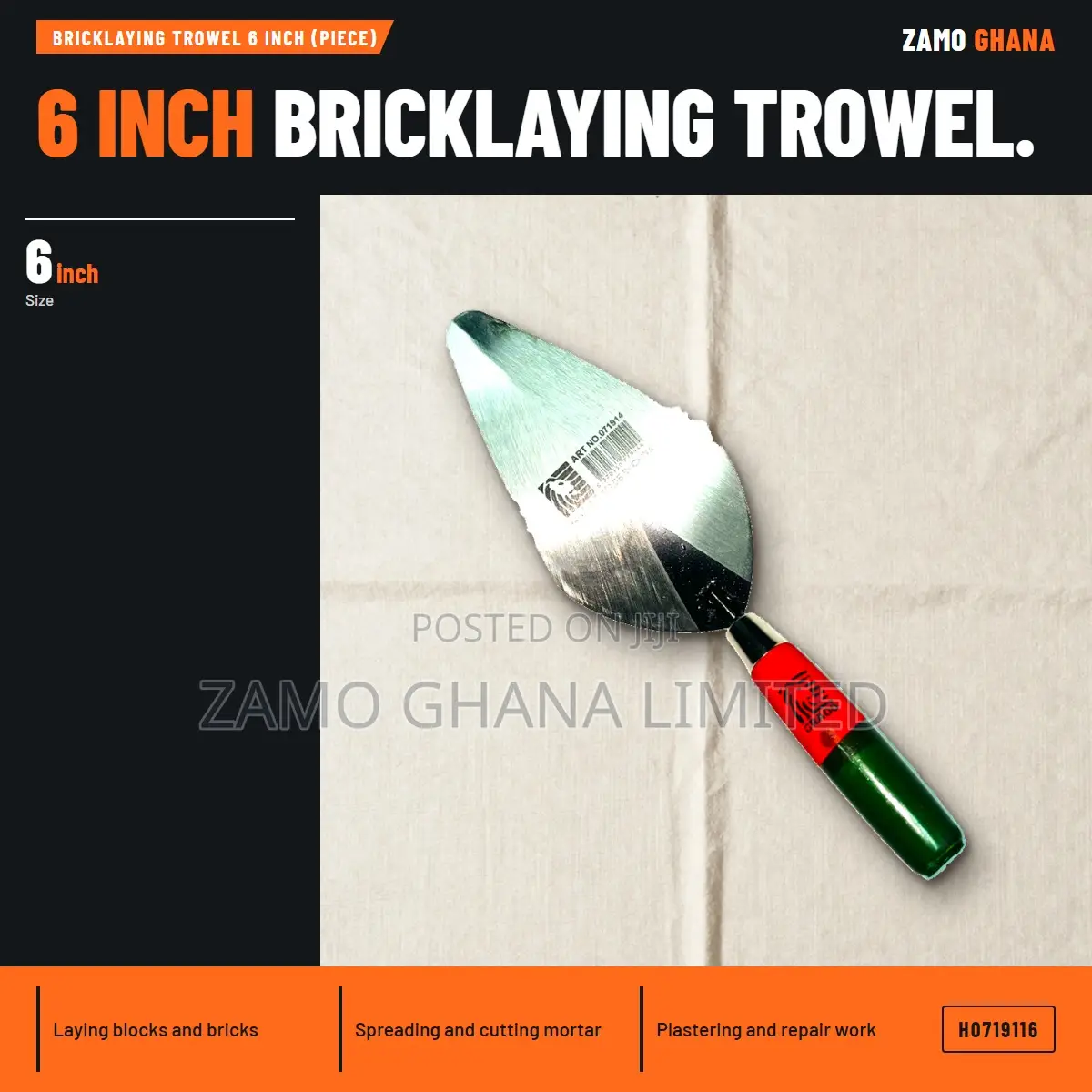 Bricklaying Trowel 6 Inch (Piece) - H