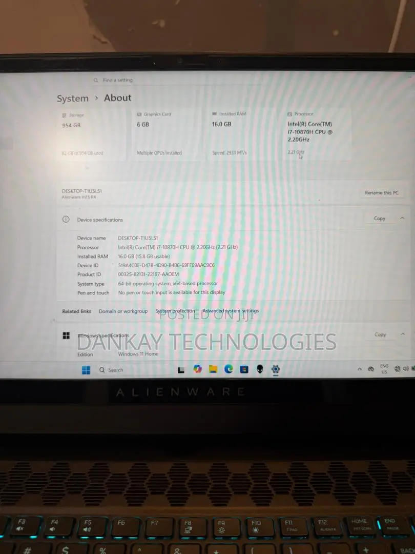 Laptop Alienware M15 R4 16GB Intel Core i7 SSD 1T