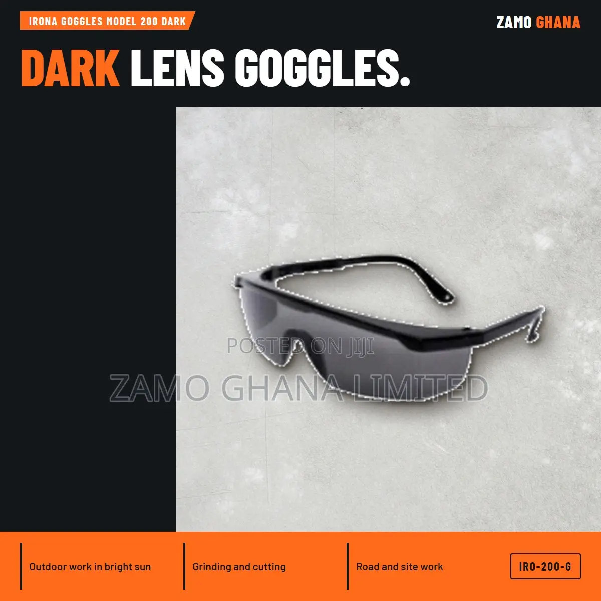 Irona Goggles Model 200 Dark - IRO-200-G