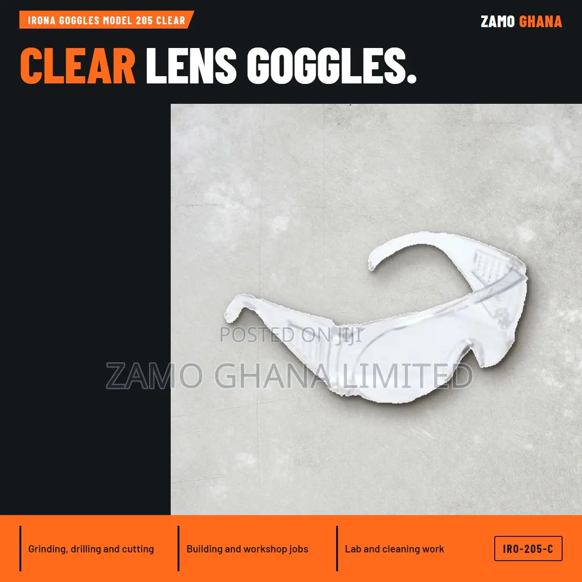 Irona Goggles Model 205 Clear - IRO-205-C