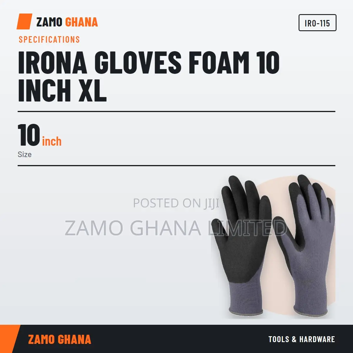 Irona Gloves Foam 10 Inch Xl - IRO-115