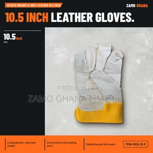 Gloves Orange & Grey Leather 10.5 Inch - TERA-WCG-10.5