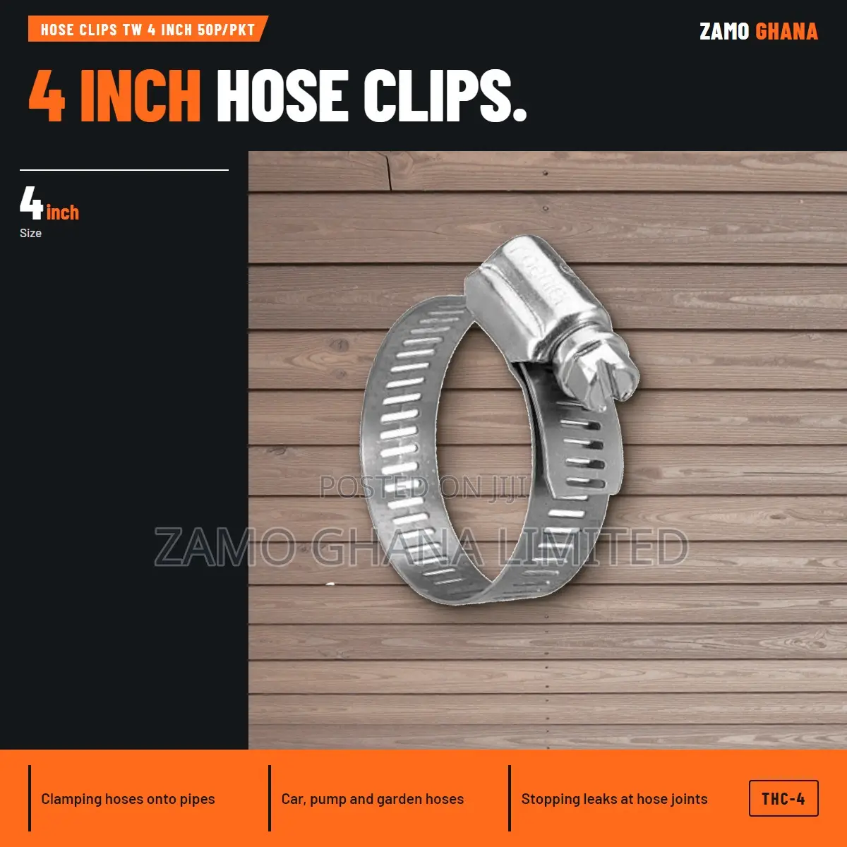 Hose Clips Tw 4 Inch 50p/PKT - THC-4