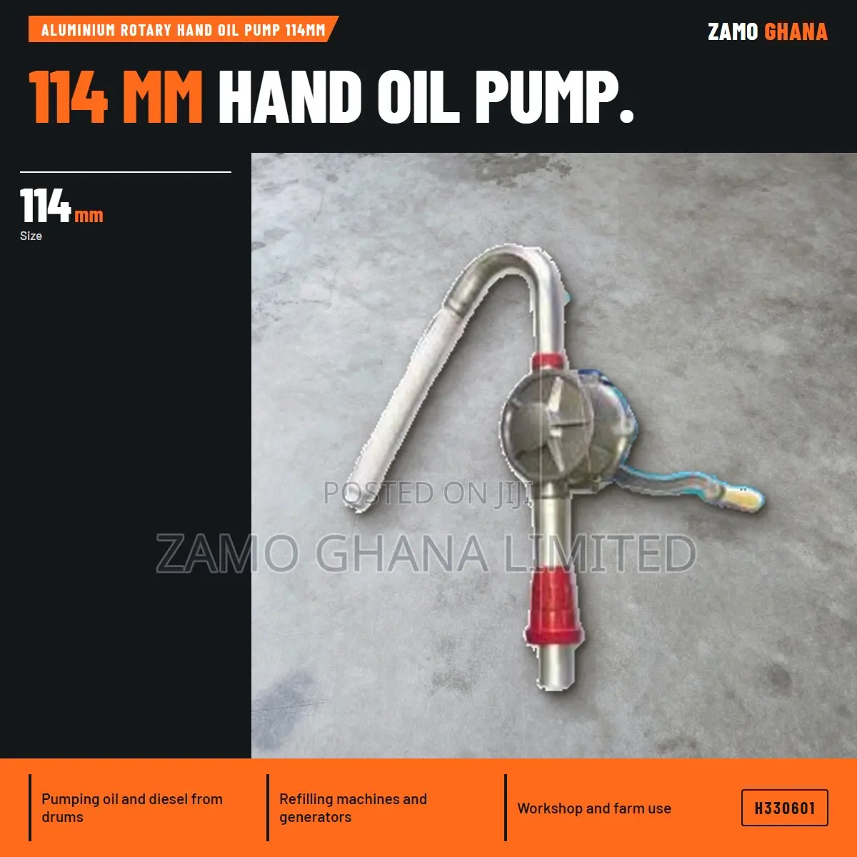 Aluminium Rotary Hand Oil Pump 114Mm - H330601