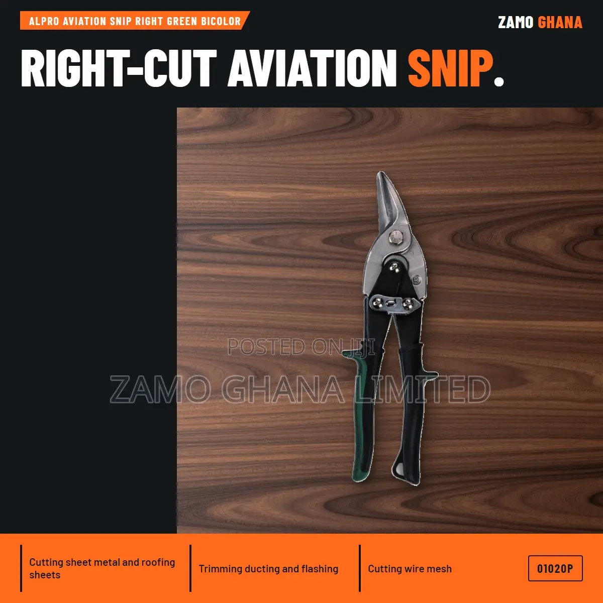Alpro Aviation Snip Right Green Bicolor - 01020P