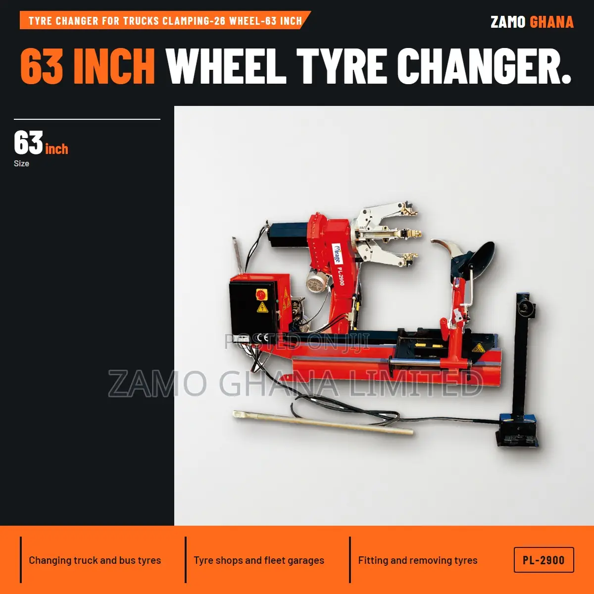 Tyre Changer for Trucks Clamping-26 Wheel-63 Inch - PL-2900
