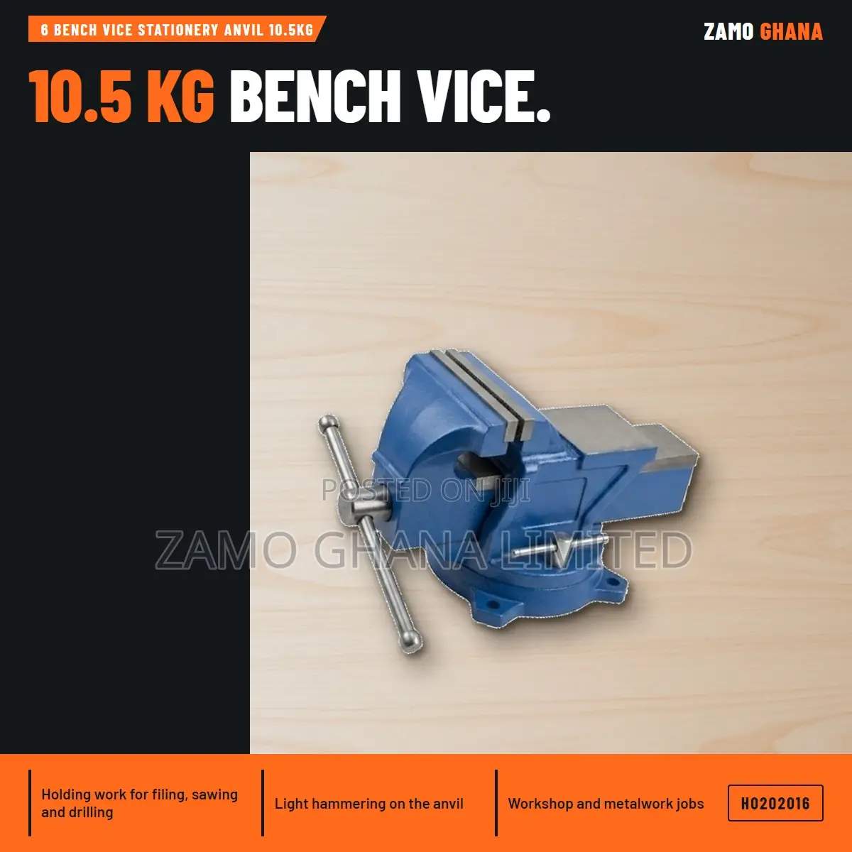 6 Bench Vice Stationery Anvil 10.5Kg - H