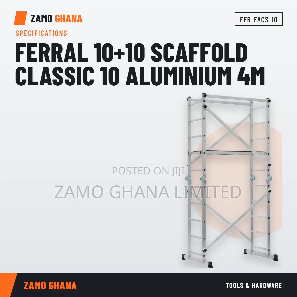 Ferral 10+10 Scaffold Classic 10 Aluminium 4M - FER-FACS-10