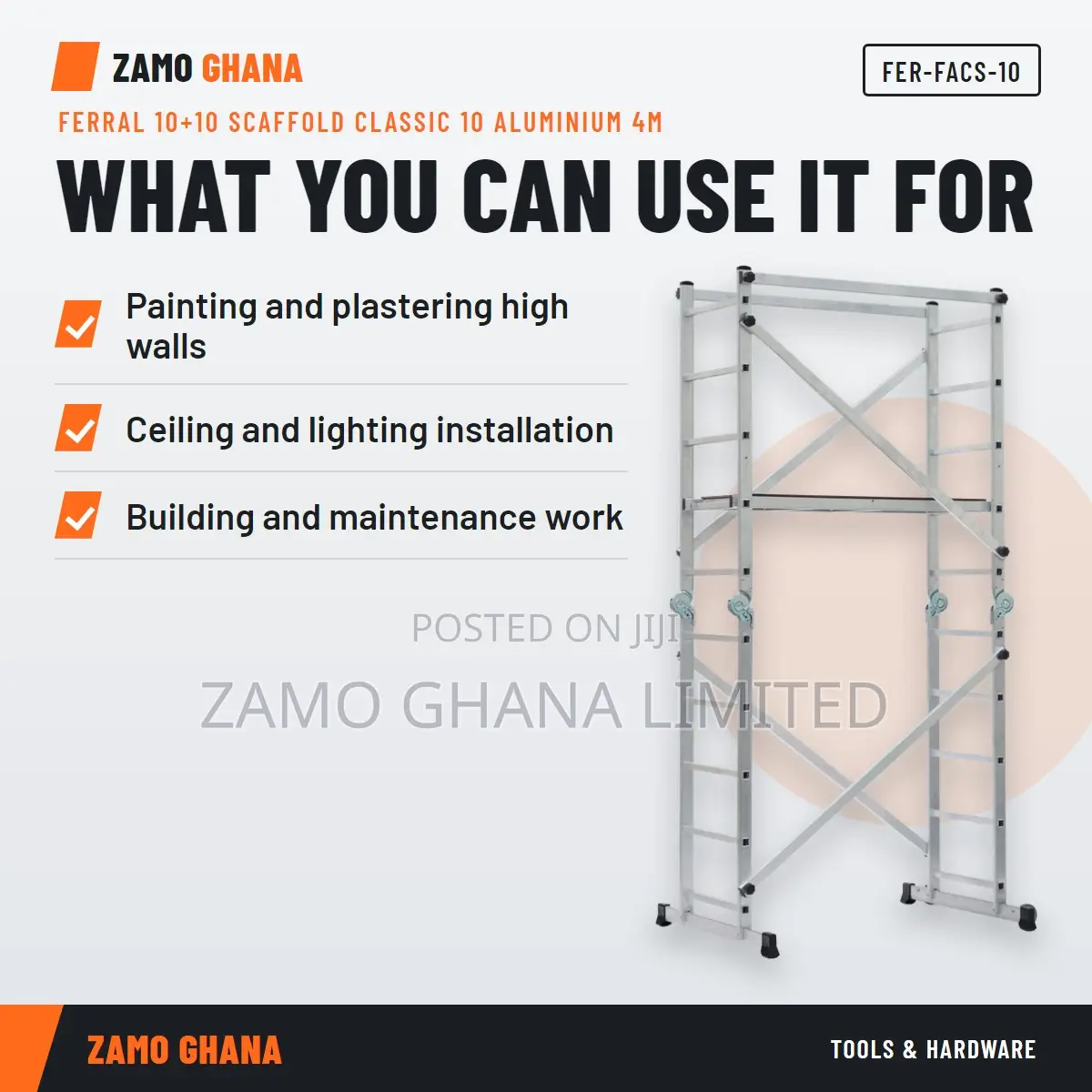 Ferral 10+10 Scaffold Classic 10 Aluminium 4M - FER-FACS-10