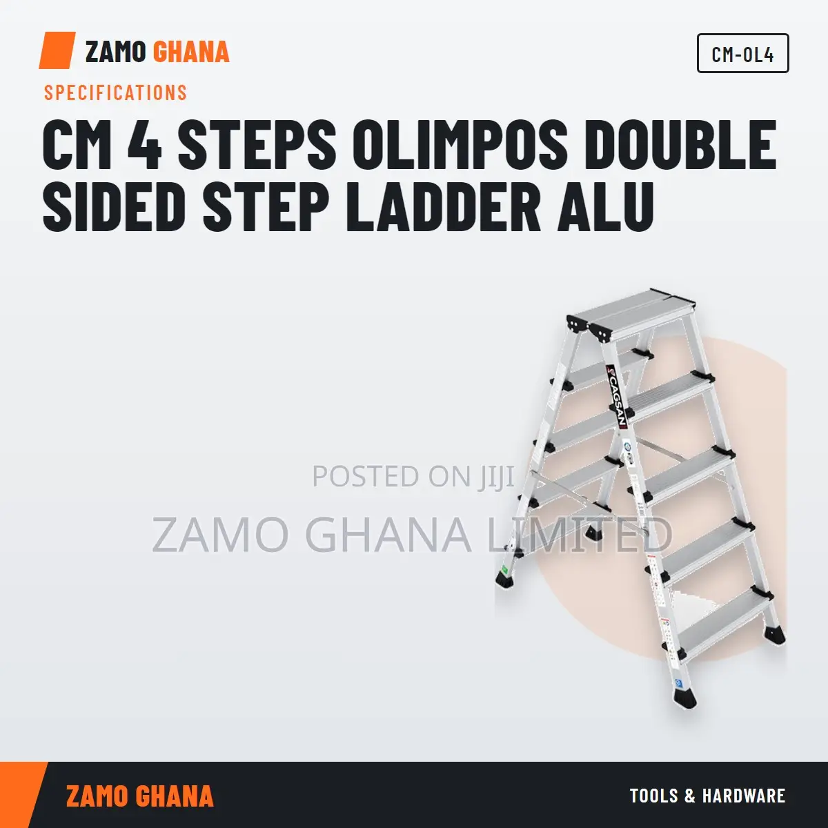 Cm 4 Steps Olimpos Double Sided Step Ladder Alu - CM-OL4