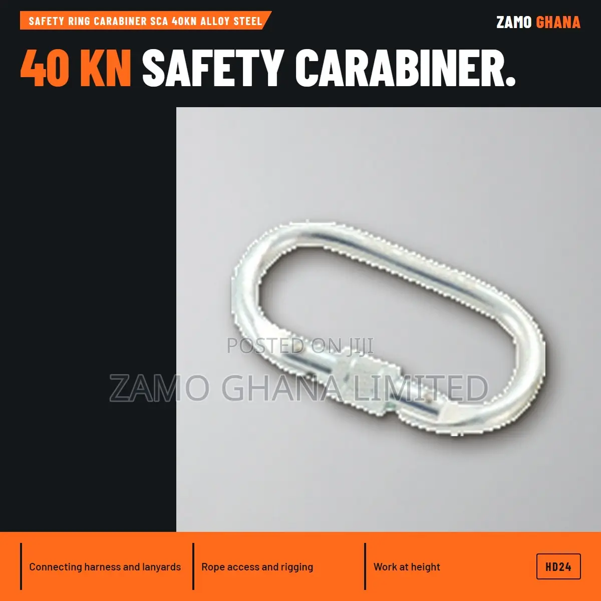 Safety Ring Carabiner Sca 40Kn Alloy Steel - HD24
