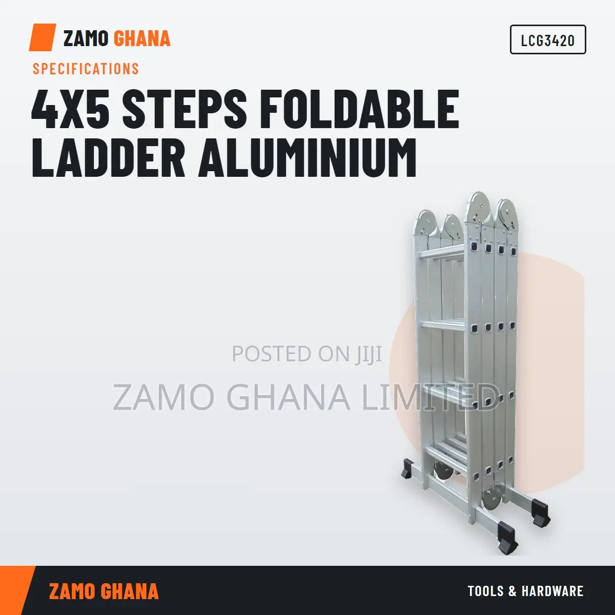 4X5 Steps Foldable Ladder Aluminium - LCG3420