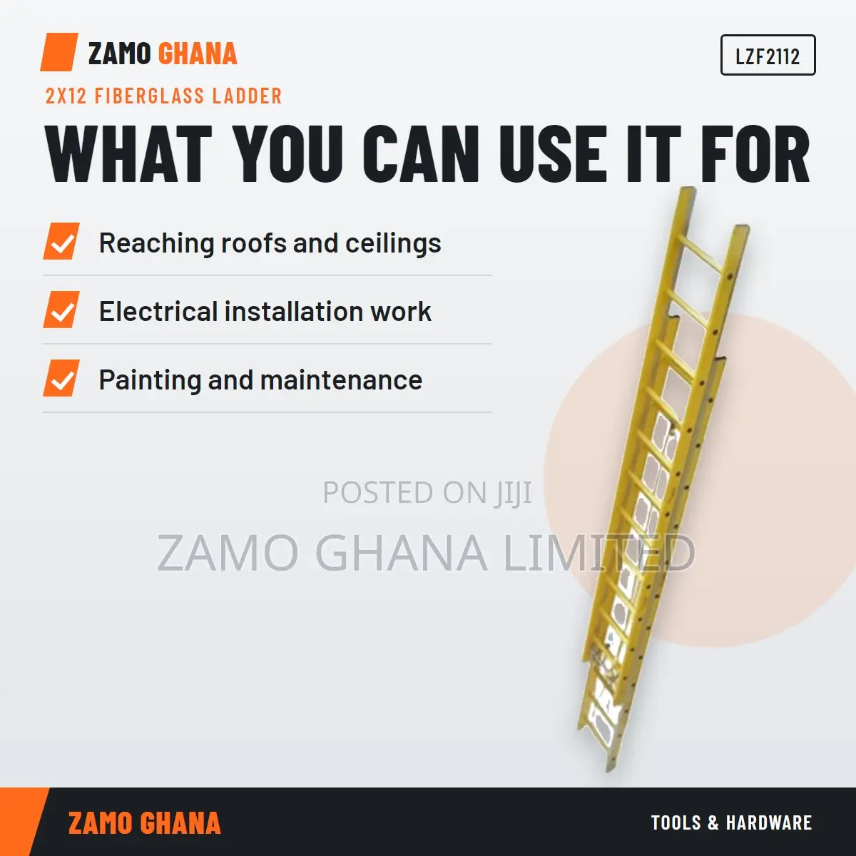2X12 Fiberglass Ladder - LZF2112