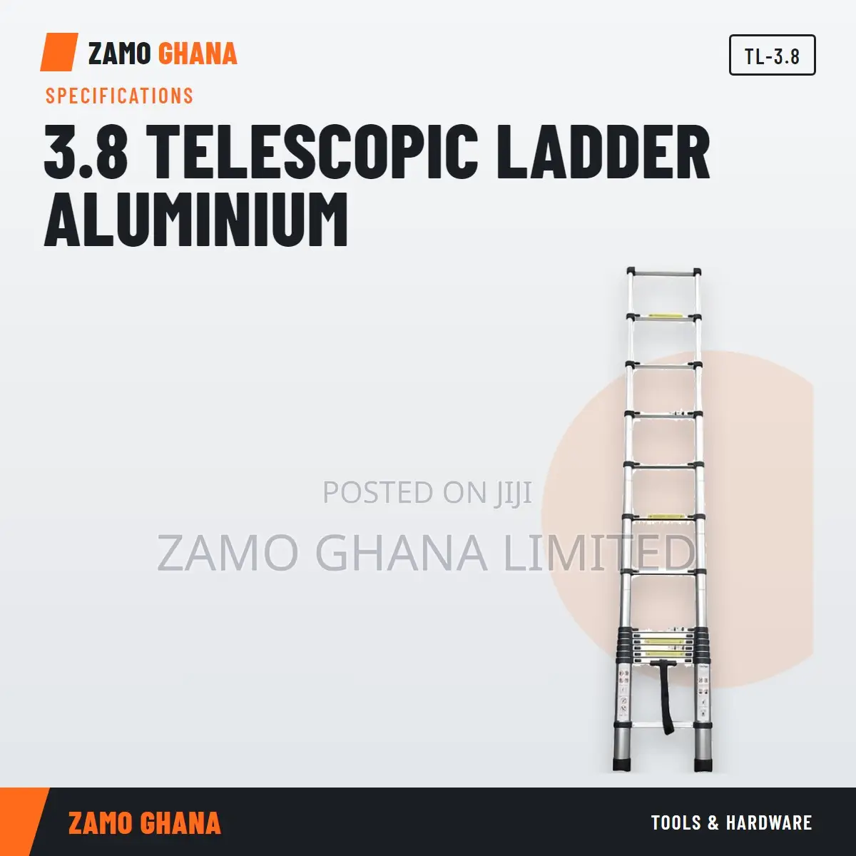 3.8 Telescopic Ladder Aluminium - TL-3.8