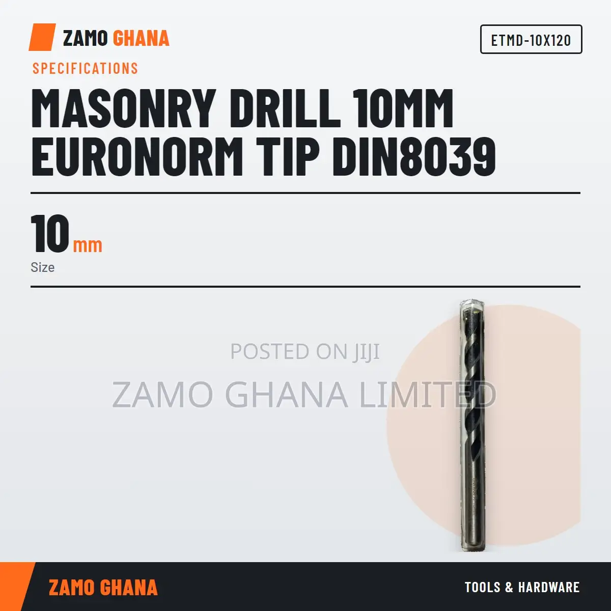 Masonry Drill 10Mm Euronorm Tip Din8039 - ETMD-10X120