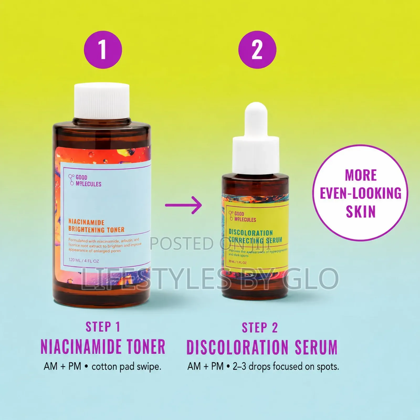 Good Molecules Blemish & Discoloration Duo, Serum + Niacinamide Toner