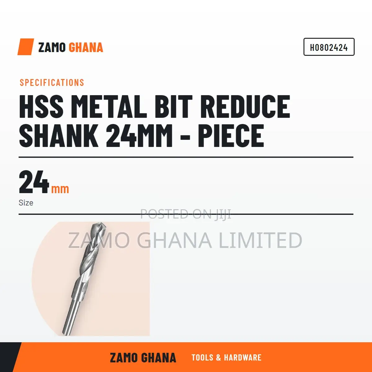 HSS Metal Bit Reduce Shank 24Mm - Piece - H