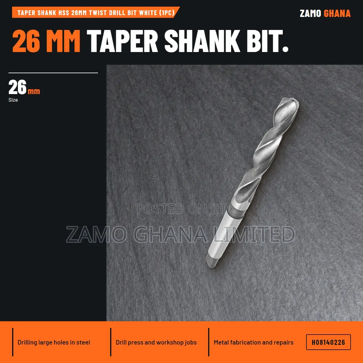 Taper Shank HSS 26Mm Twist Drill Bit White (1Pc) - H