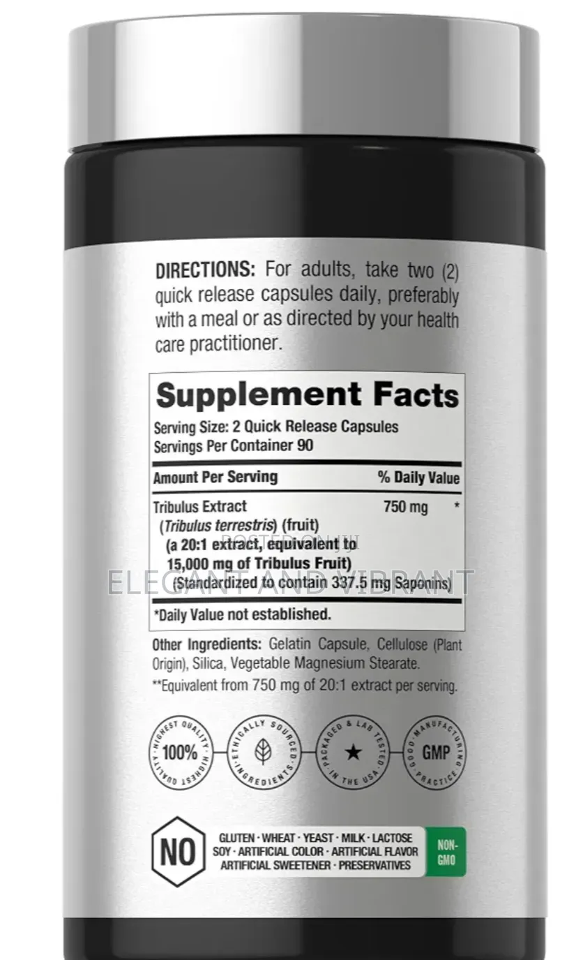 Tribulus Terrestris for Men | 180 Capsules | Maximum Strength