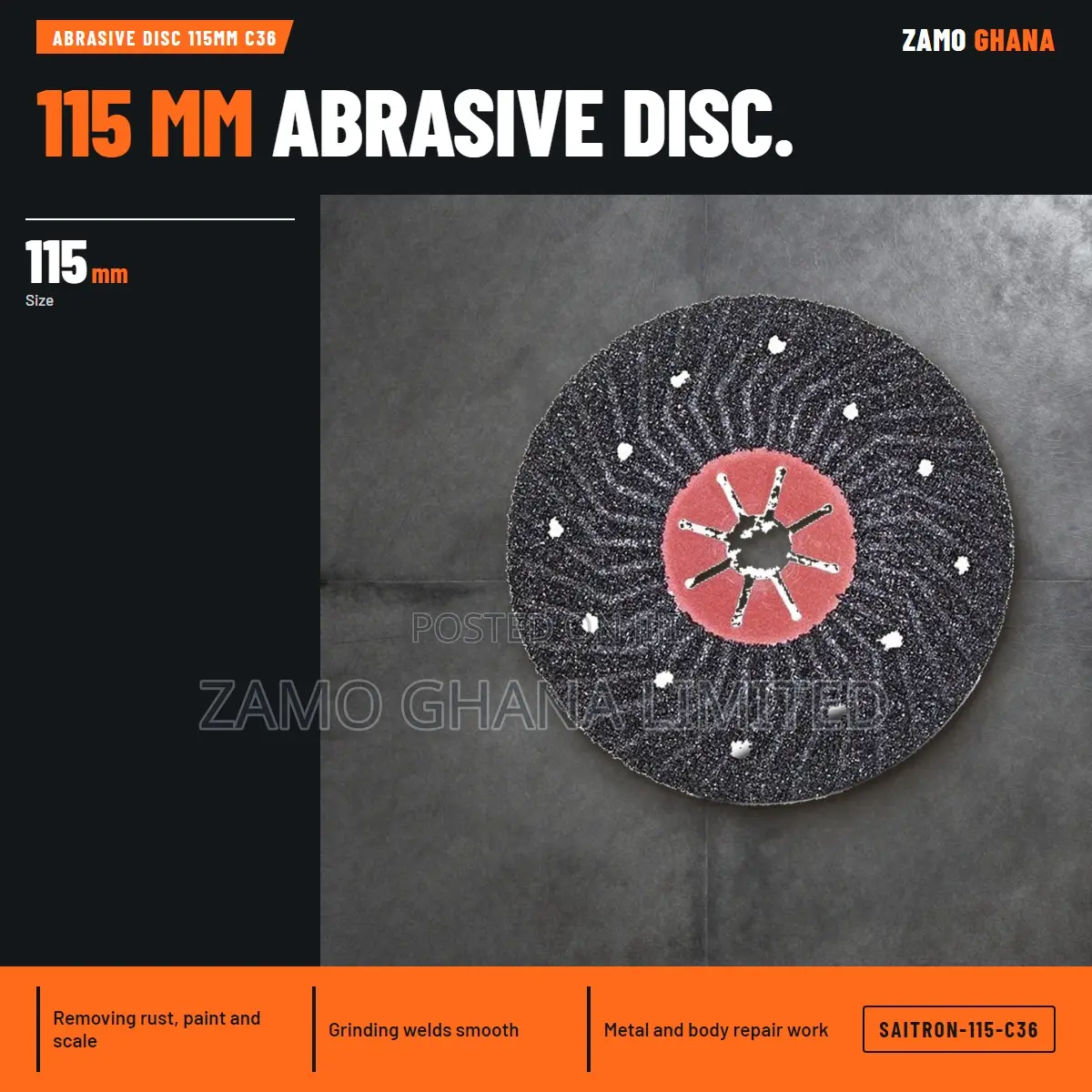 Abrasive Disc 115Mm C36 - SAITRON-115-C36