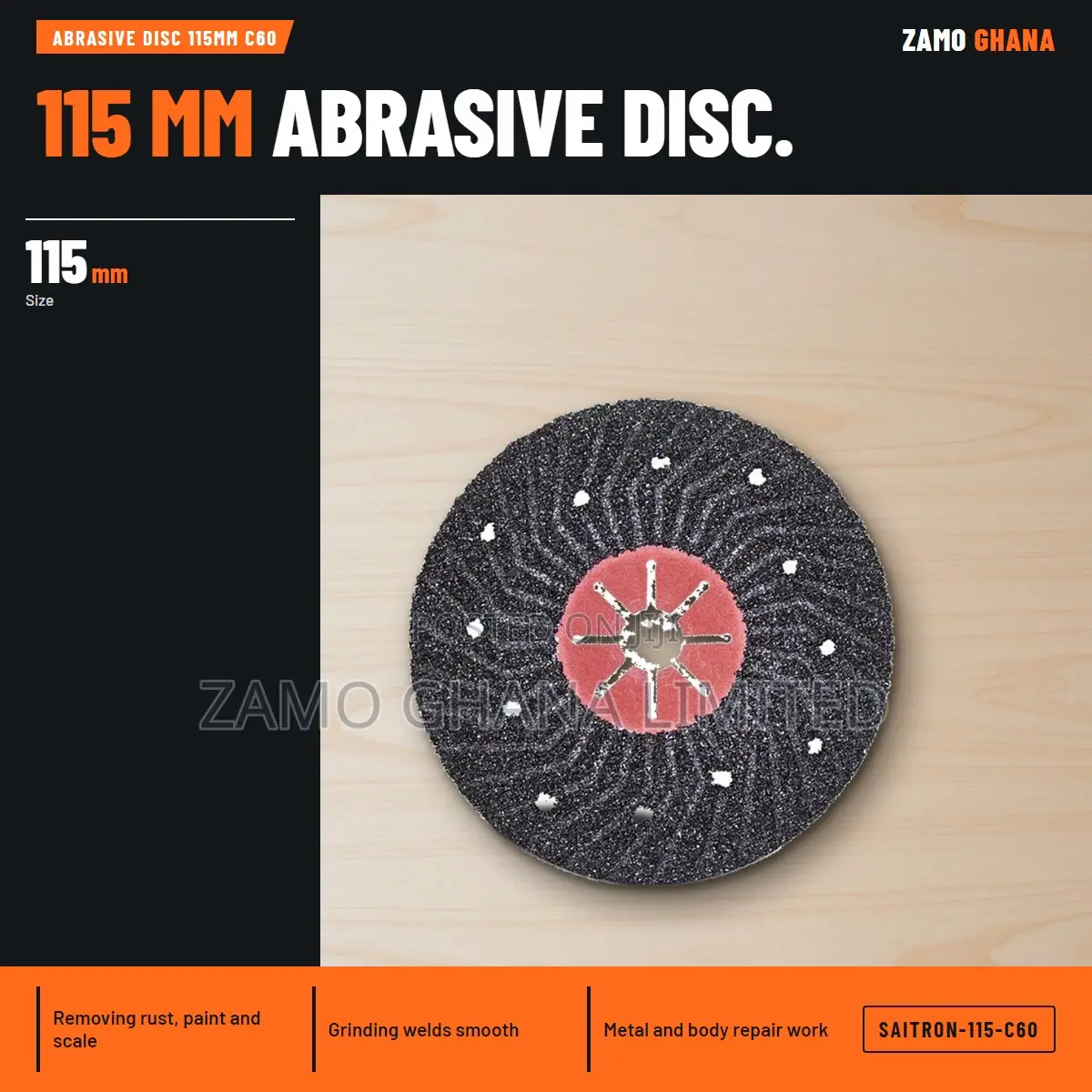 Abrasive Disc 115Mm C60 - SAITRON-115-C60