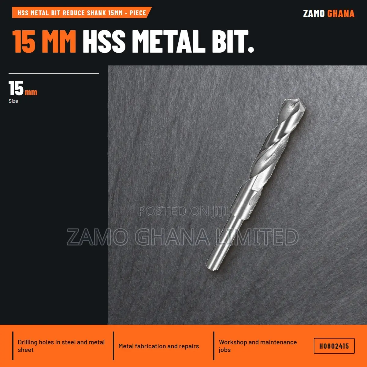 HSS Metal Bit Reduce Shank 15Mm - Piece - H