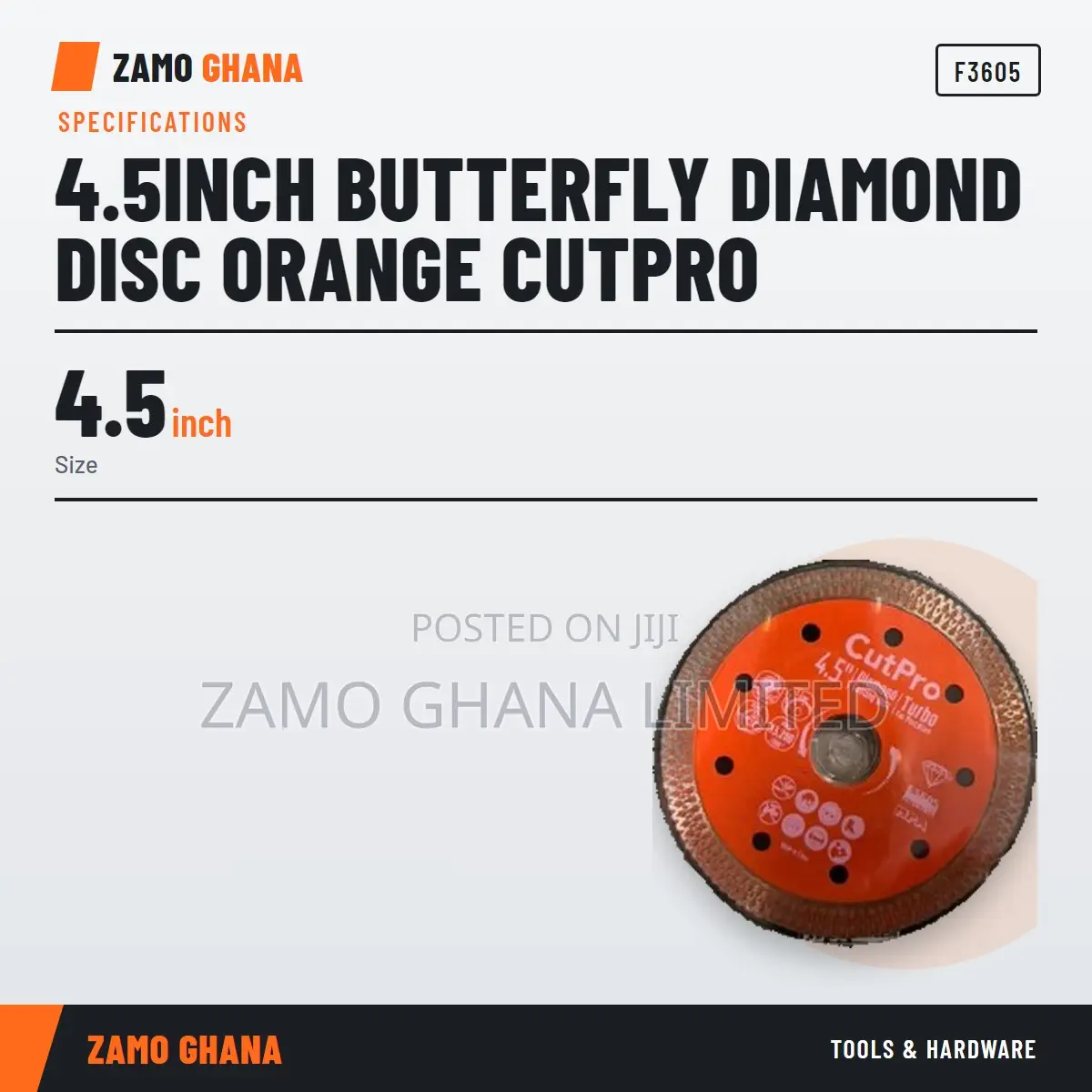 4.5Inch Butterfly Diamond Disc Orange Cutpro - F3605