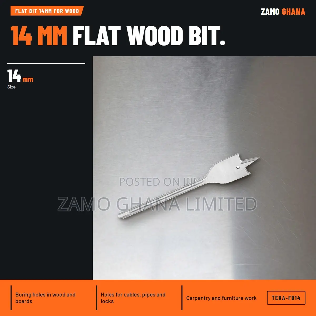 Flat Bit 14Mm for Wood - TERA-FB14