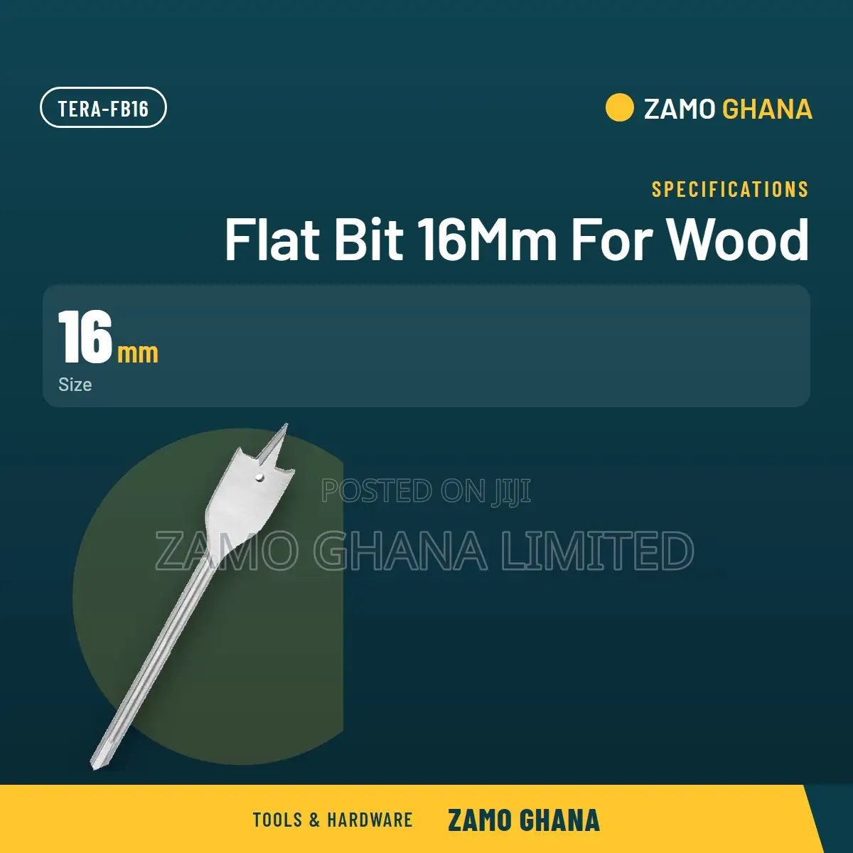 Flat Bit 16Mm for Wood - TERA-FB16