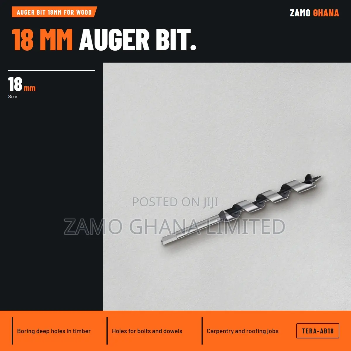 Auger Bit 18Mm for Wood - TERA-AB18