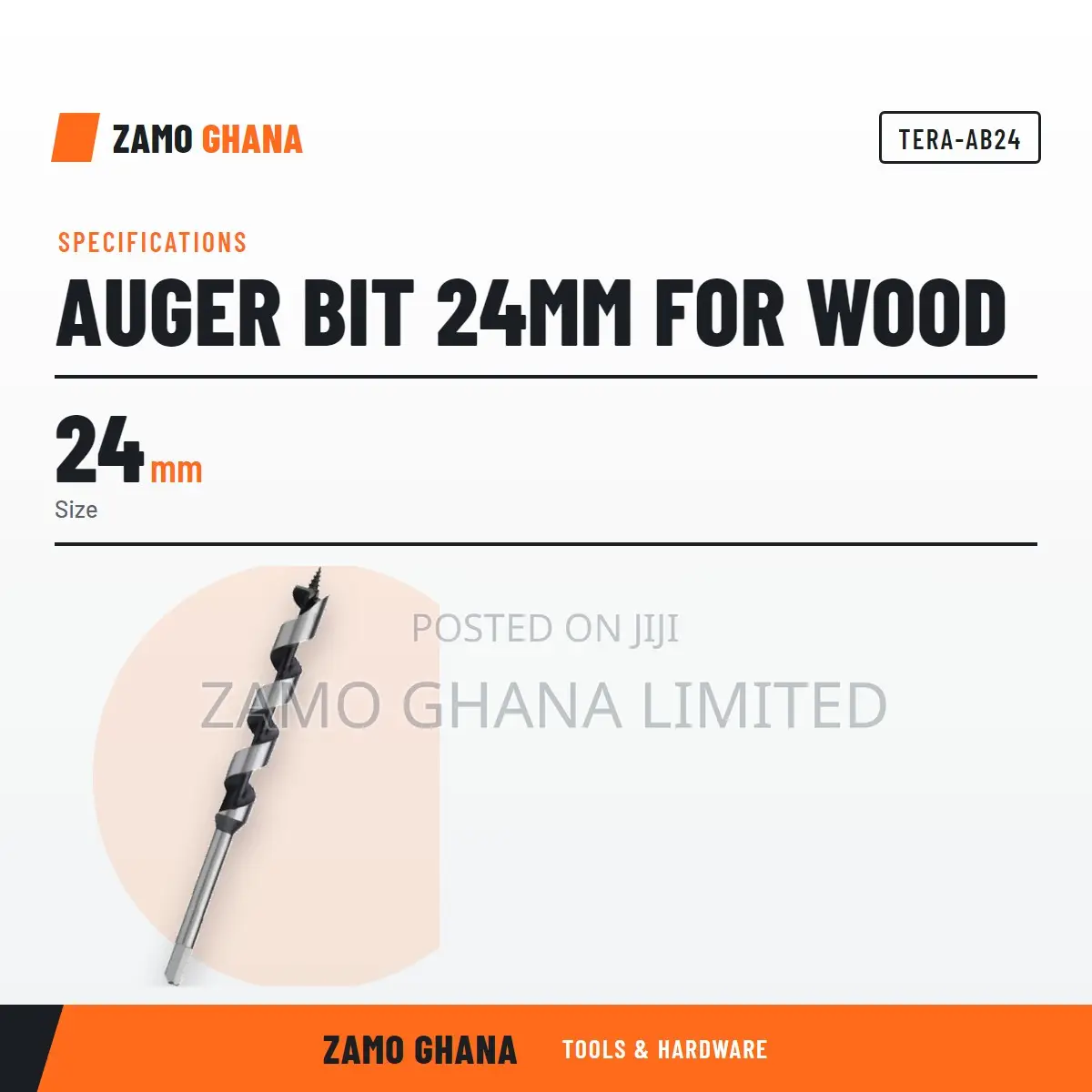Auger Bit 24Mm for Wood - TERA-AB24
