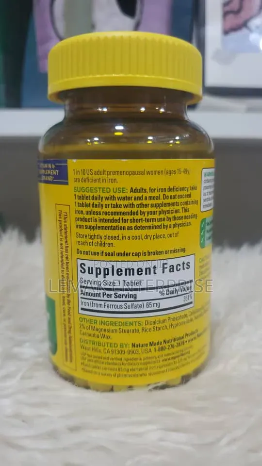 Nature Made Iron 65 Mg 325 Mg Ferrous Sulfate Tables