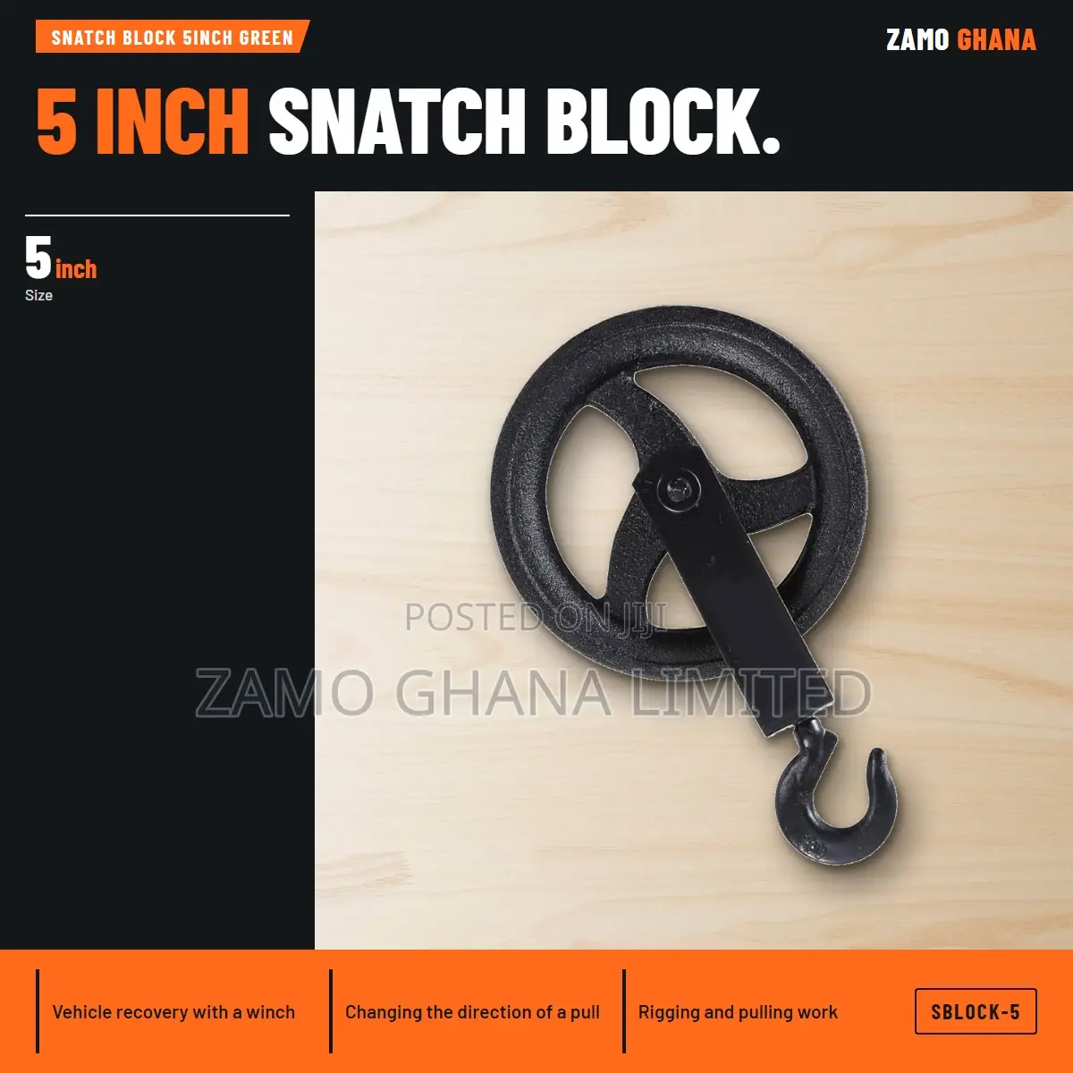 Snatch Block 5Inch Green - SBLOCK-5