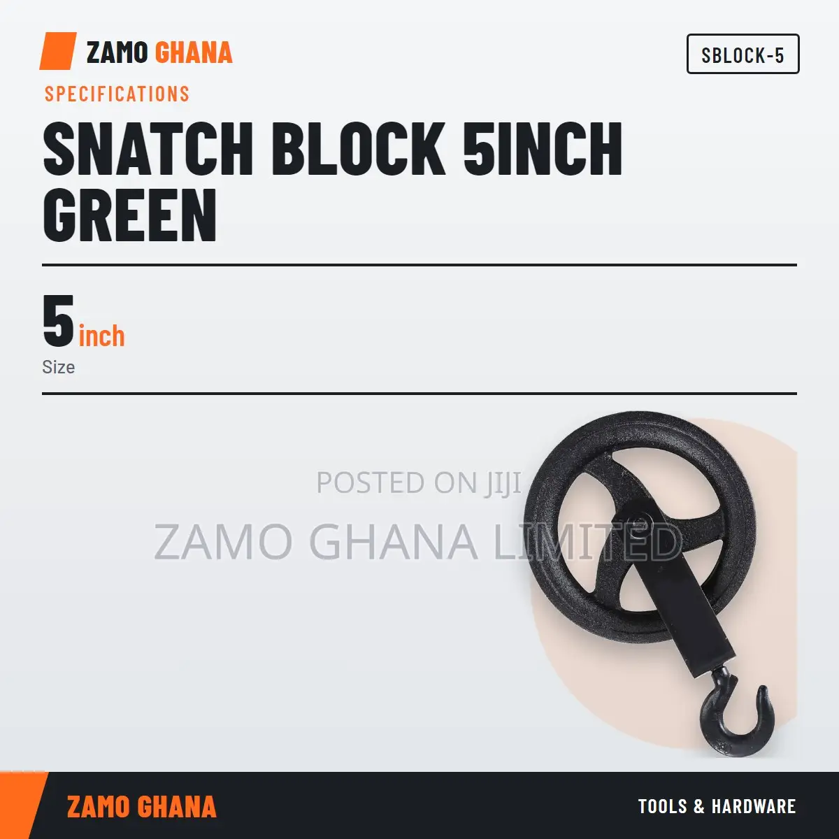 Snatch Block 5Inch Green - SBLOCK-5