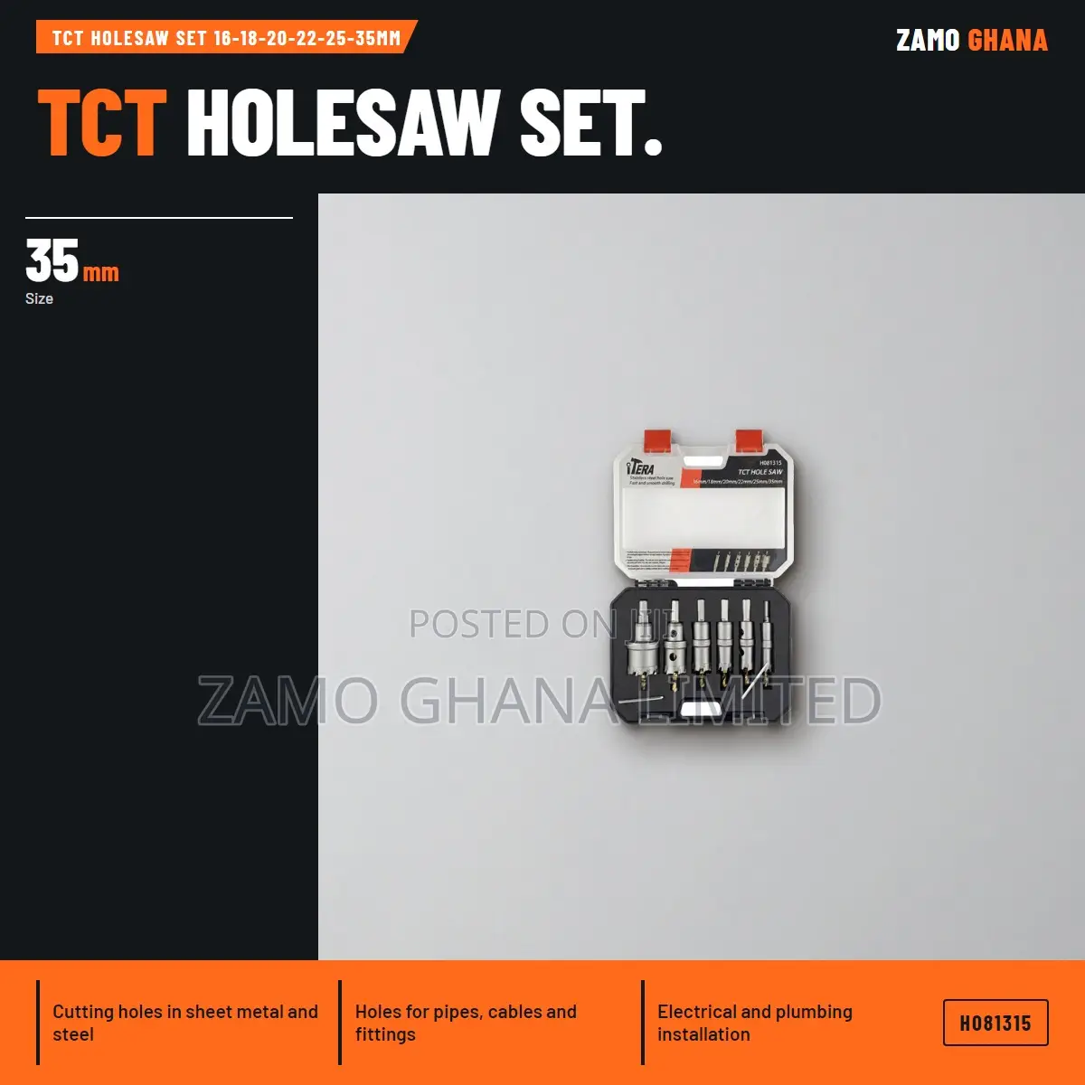 TCT Holesaw Set 16-18-20-22-25-35Mm - H081315