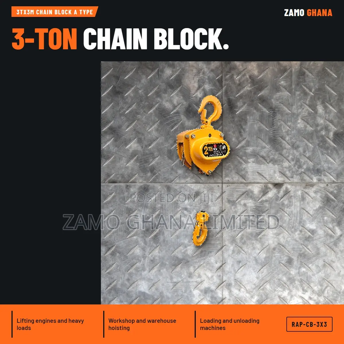 3Tx3M Chain Block a Type - RAP-CB-3X3