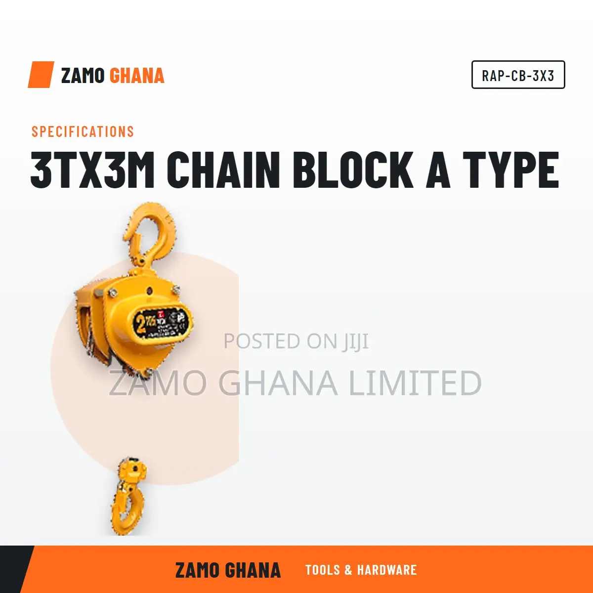 3Tx3M Chain Block a Type - RAP-CB-3X3
