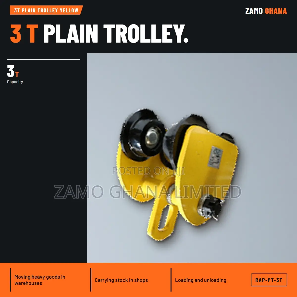 3T Plain Trolley Yellow - RAP-PT-3T