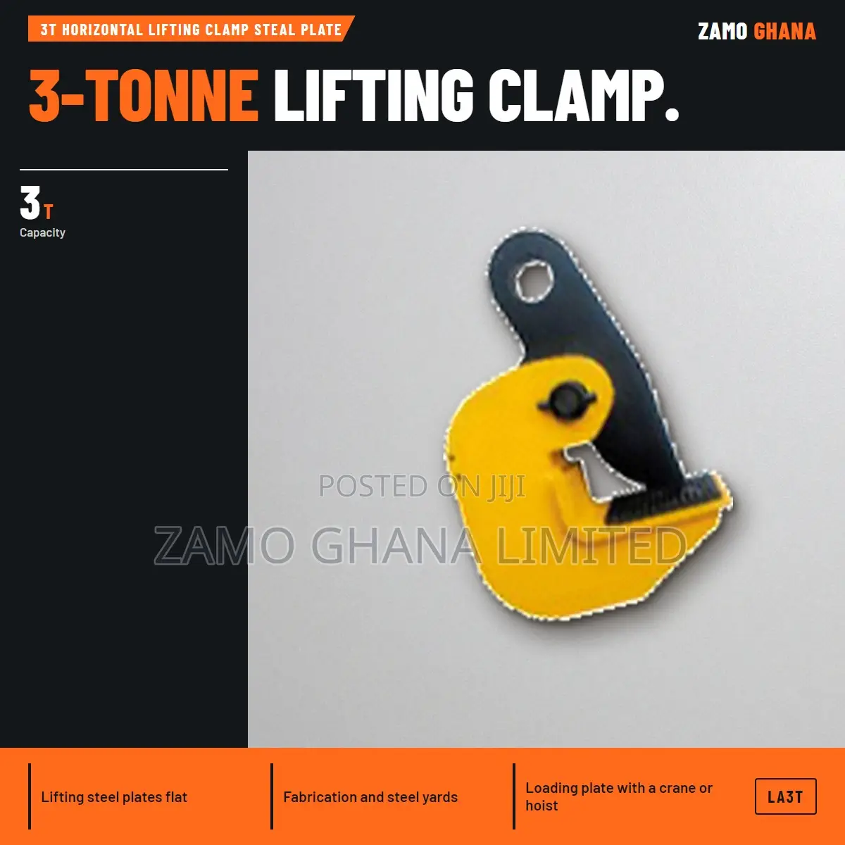 3T Horizontal Lifting Clamp Steal Plate - LA3T