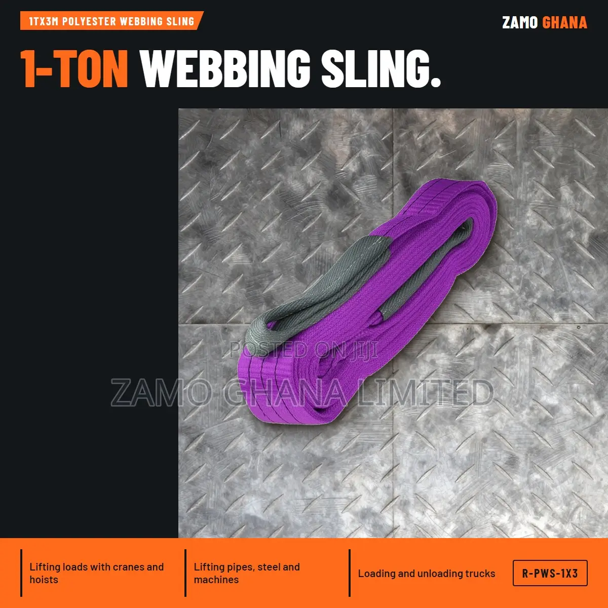 1Tx3M Polyester Webbing Sling - R-PWS-1x3