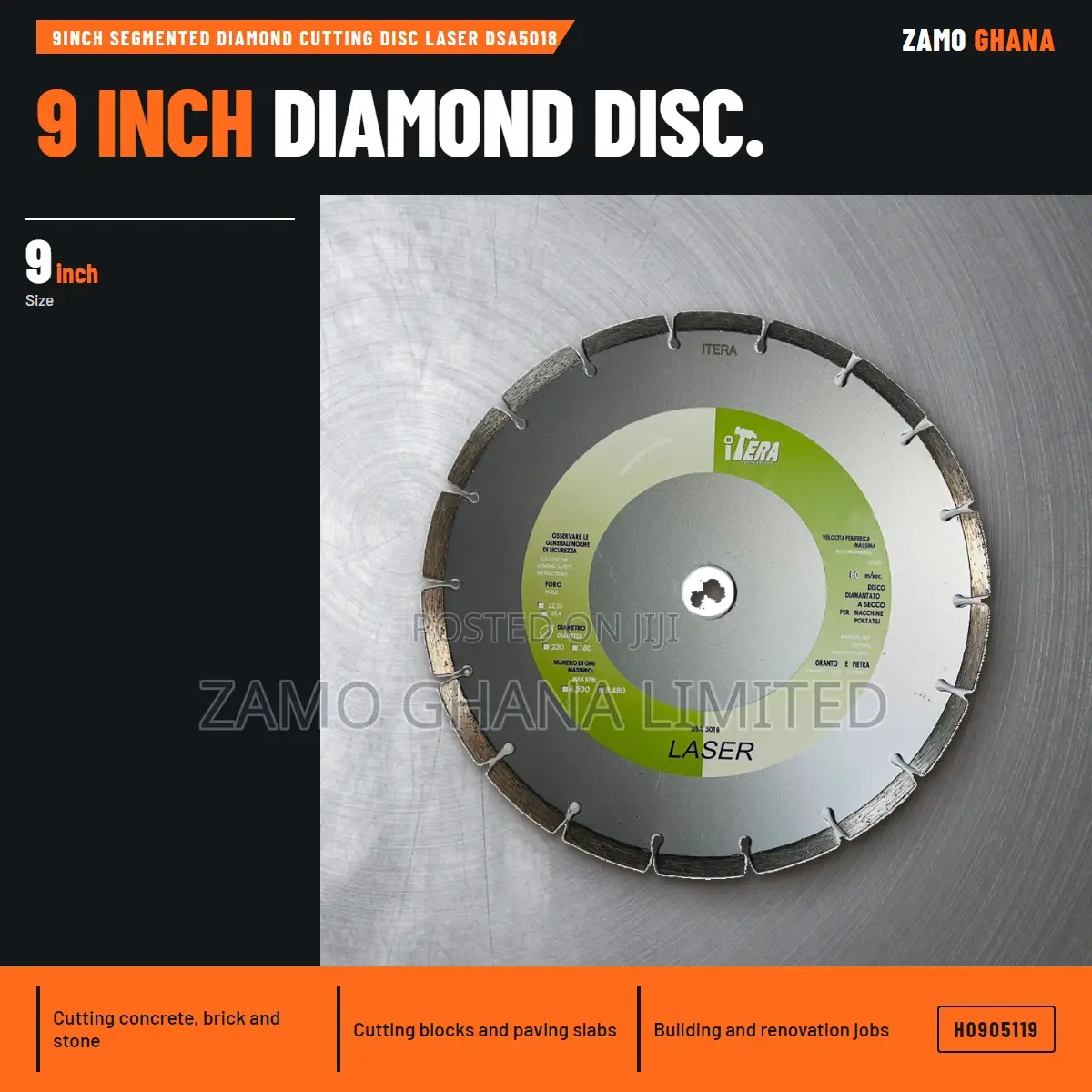 9Inch Segmented Diamond Cutting Disc Laser Dsa5018 - H