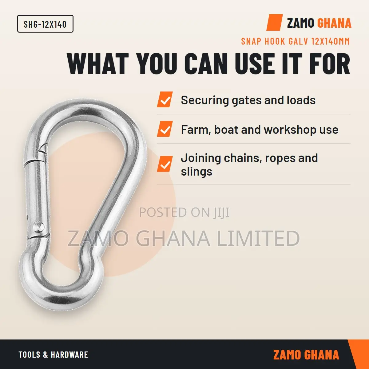 Snap Hook Galv 12X140Mm - SHG-12X140