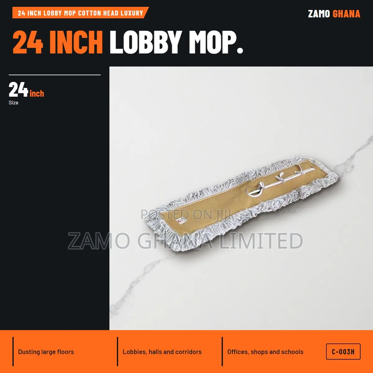 24 Inch Lobby Mop Cotton Head Luxury - C-003h