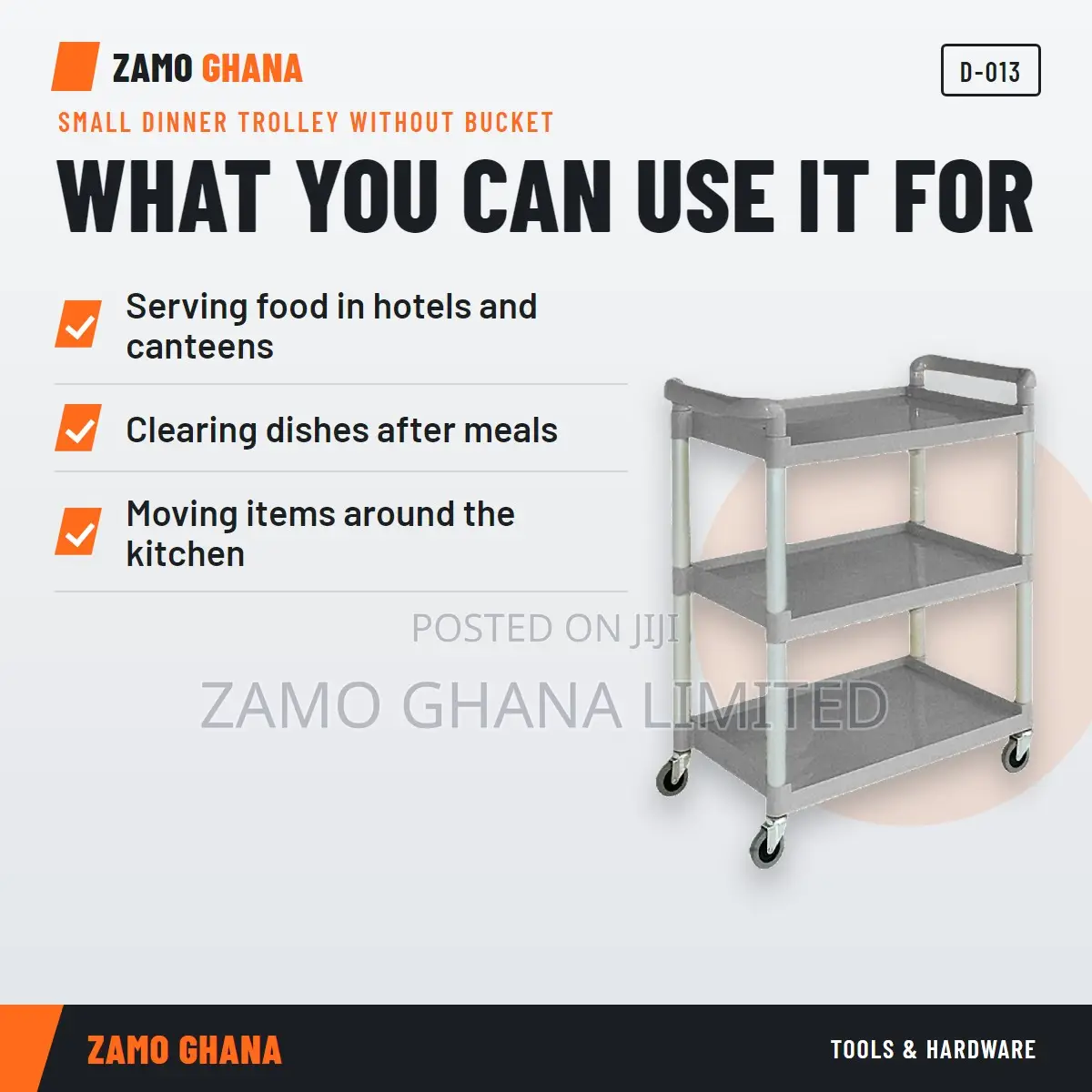 Small Dinner Trolley Without Bucket - D-013