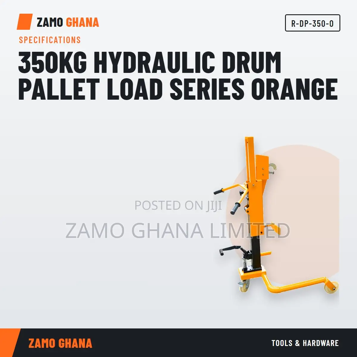 350Kg Hydraulic Drum Pallet Load Series Orange - R-Dp-350-O