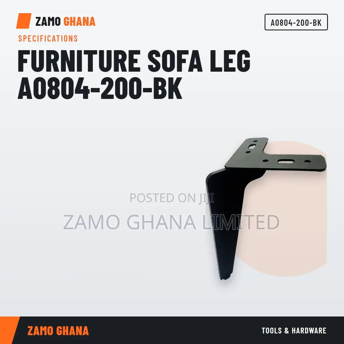 Furniture Sofa Leg A0804-200-Bk - A0804-200-Bk