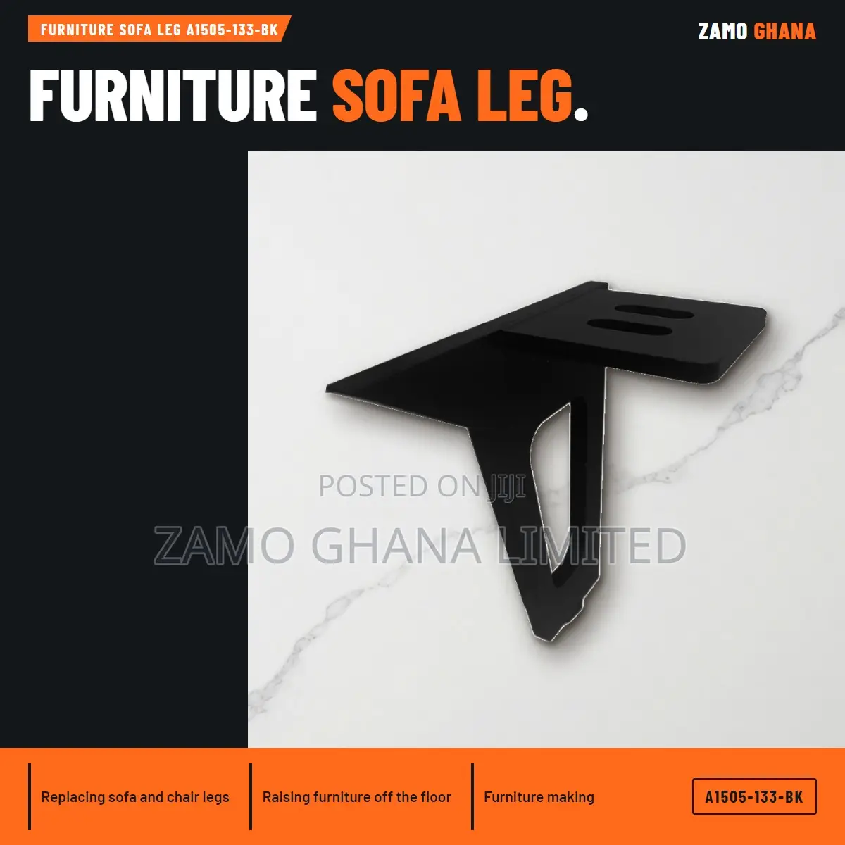 Furniture Sofa Leg A1505-133-Bk - A1505-133-Bk