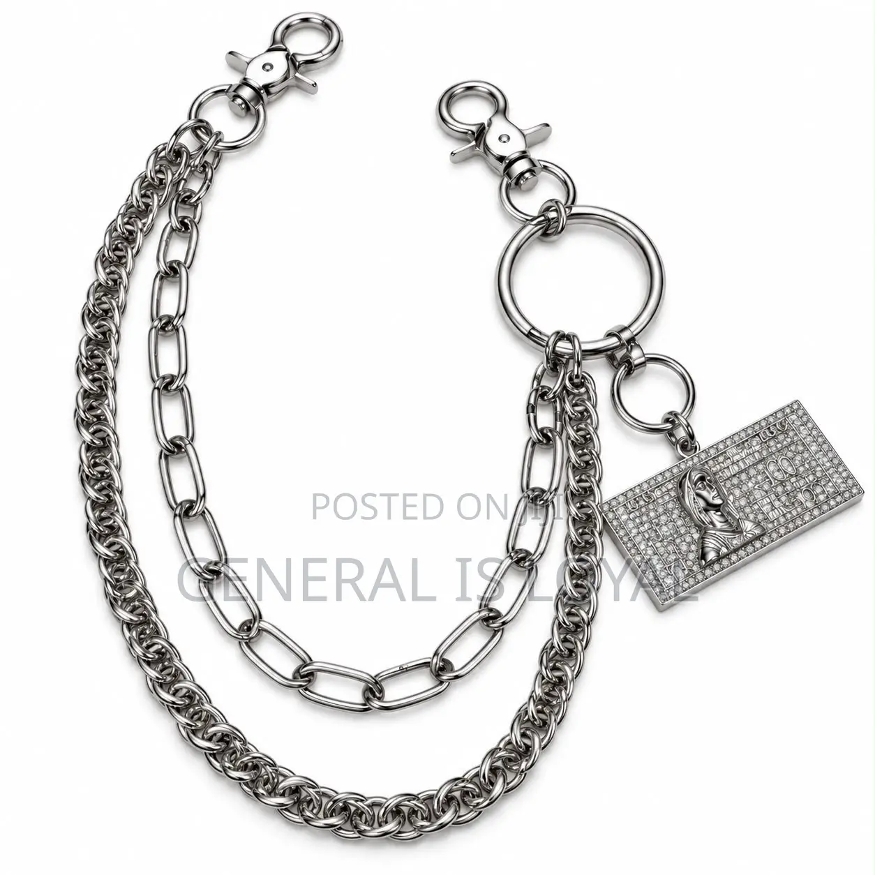 Mix Brand Silver Stainless Jeans Side Chains Unisex