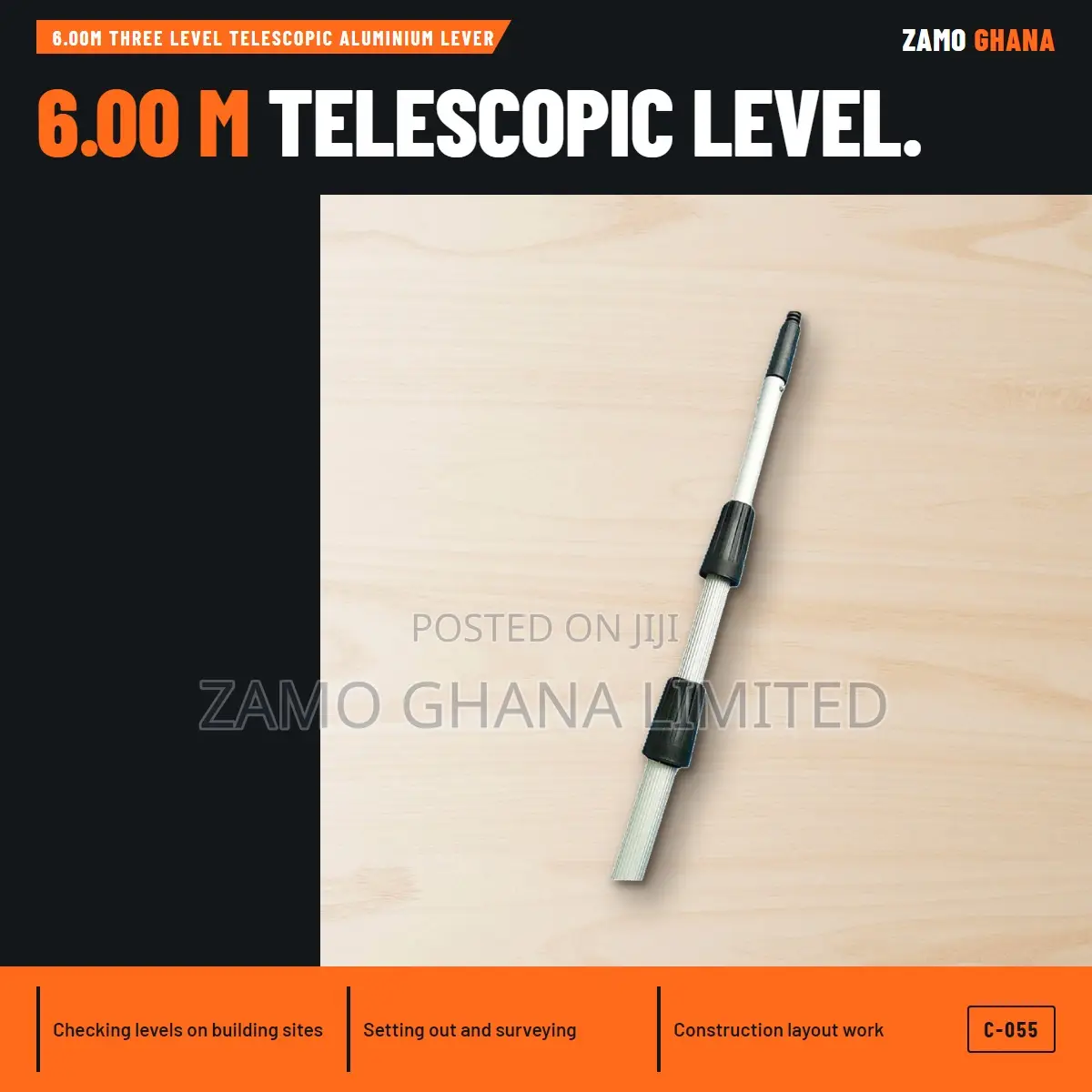 6.00M Three Level Telescopic Aluminium Lever - C-055